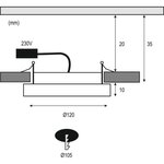 Kit spot à encastrer LED Areo IP44 rond nickel 1x12 W 3000°K Ø 180 mm