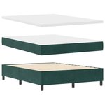 Lit Box Spring avec Matelas vert foncé 140x200 cm en velours