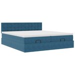 VidaXL Cadre de lit ottoman avec matelas bleu foncé 180x200 cm velours