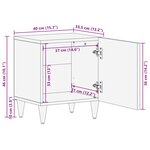 vidaXL Tables de chevet 2 Pièces 40x33 5x46 cm Bois de manguier solide