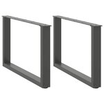 vidaXL Pieds de table basse en U 2 pièces Anthracite 60 x (42-43) cm Acier