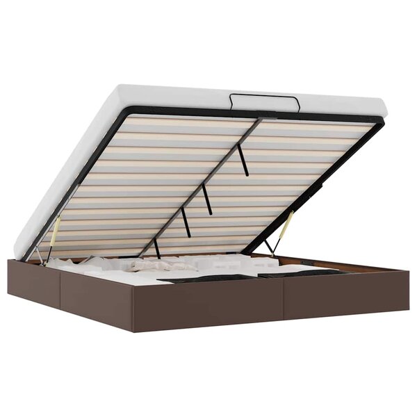 vidaXL Cadre de lit ottoman sans matelas marron 180x200 cm similicuir