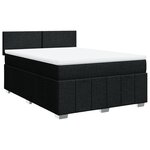 vidaXL Sommier à lattes de lit avec matelas Noir 160x200 cm Tissu
