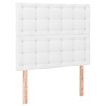 vidaXL Tête de lit à LED Blanc 90x5x118/128 cm Similicuir