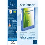 Boite De Classement À Pression Dos 40mm Polypropylène Chromaline 7/10e Krea Cover - Bleu - X 5 - Exacompta