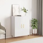 vidaXL Buffet Blanc brillant 69 5x34x90 cm Bois d'ingénierie