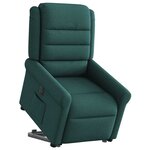 vidaXL Fauteuil inclinable électrique vert foncé tissu