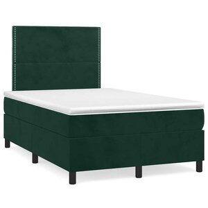 vidaXL Sommier à lattes de lit et matelas Vert foncé 120x200cm Velours