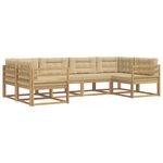 vidaXL Ensemble de canapés d'extérieur 6 Pièces Blanc et Beige