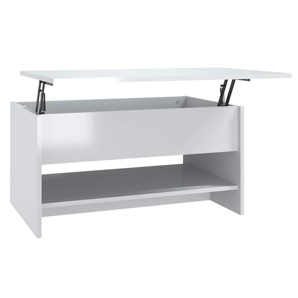 vidaXL Table basse Blanc brillant 80x50x40 cm Bois d'ingénierie