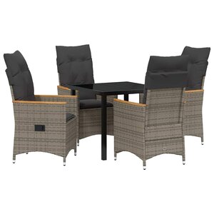 vidaXL Ensemble de salle à manger pour jardin 5 Pièces Gris Poly rotin