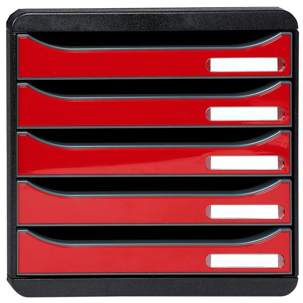 Module De Classement Big Box Plus 5 Tiroirs Iderama - Rouge Carmin Brillant - Exacompta