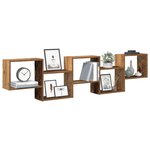 vidaXL Étagère cube murale 5 compartiments vieux bois bois ingénierie