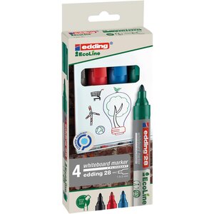 Marqueur pour tableaux blancs Ecoline 28 étui de 4 assorti 1 5-3 mm EDDING
