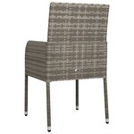 vidaXL Chaises de jardin avec coussins lot de 2 Résine tressée Gris