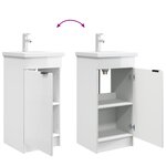vidaXL Meuble de salle de bain avec évier Blanc brillant