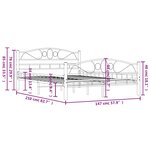 vidaXL Cadre de lit sans matelas blanc métal 140x200 cm