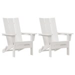 Chaises Adirondack Pliables vidaXL 2 Pièces Blanc 74.5x80.5x90 cm HDPE