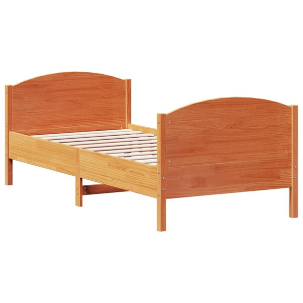 vidaXL Cadre de lit sans matelas cire marron 90x190 cm bois pin massif