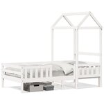 vidaXL Cadre de lit avec toit sans matelas blanc 90x190 cm