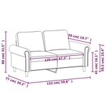 vidaXL Canapé à 2 places Bleu 120 cm Velours