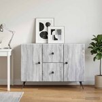 vidaXL Buffet Sonoma gris 89 x 34 5 x 60 cm Bois d'ingénierie