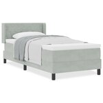 vidaXL Lit à ressorts avec matelas Gris clair 90x200 cm Velours