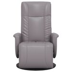 vidaXL Fauteuil inclinable avec repose-pieds gris similicuir
