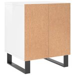 vidaXL Tables de chevet 2 Pièces blanc brillant 40x35x50 cm