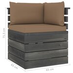 vidaXL Canapé palette de jardin 4 places avec coussins Bois de pin