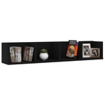 vidaXL Étagère murale à CD Noir 100x18x18 cm Bois d'ingénierie