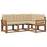 vidaXL Ensemble de canapés d'extérieur 4 Pièces Naturel et Beige