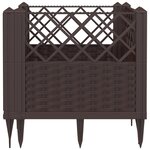 vidaXL Jardinière avec piquets marron 43 5x43 5x43 5 cm PP