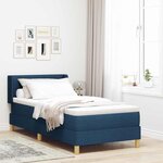 vidaXL Lit à ressorts avec matelas Bleu 200 x 80 cm Polyester
