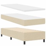 vidaXL Lit à ressorts avec matelas Crème 90 x 190 cm tissu