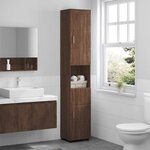 vidaXL Cabinet de salle de bain TULUM Chêne marron 37 x 31.5 x 203 cm