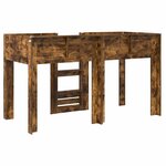 vidaXL Lit Superposé pour Enfants avec stockage Chêne fumé 75 x 190 cm