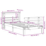 vidaXL Cadre de lit et tête de lit sans matelas cire marron 100x200 cm
