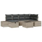 vidaXL Ensemble de canapé de jardin 7 Pièces Gris clair Poly rotin