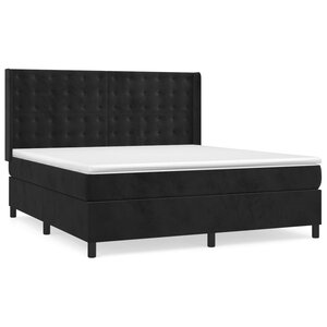 vidaXL Sommier à lattes de lit avec matelas Noir 180x200 cm Velours