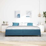vidaXL Lit à ressorts avec matelas Bleu foncé 200 x 200 cm tissu