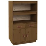 vidaXL Buffet haut Marron miel 67x40x108 5 cm Bois massif de pin