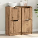 vidaXL Buffets 2 Pièces chêne artisanal 30x30x70 cm bois d'ingénierie