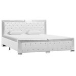 vidaXL Cadre de lit sans matelas blanc similicuir 160x200 cm
