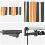 vidaXL Auvent Rétractable Vert et jaune 450 × 300 cm tissu