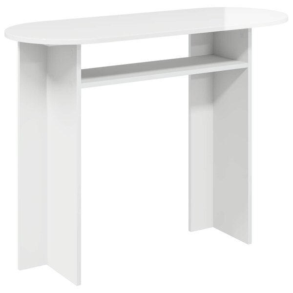 vidaXL Table console avec stockage Blanc brillant 100 x 39 5 x 75 cm