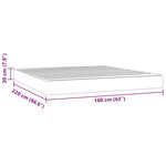 vidaXL Matelas de lit à ressorts ensachés noir 160x220x20 cm velours
