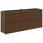 vidaXL Jardinières avec 2 pots 2 Pièces marron 90x20x40 cm résine tressée