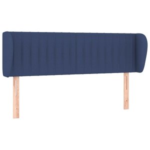 vidaXL Tête de lit avec oreilles Bleu 147x23x78/88 cm Tissu