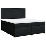 vidaXL Sommier à lattes de lit avec matelas Noir 180x200 cm Tissu